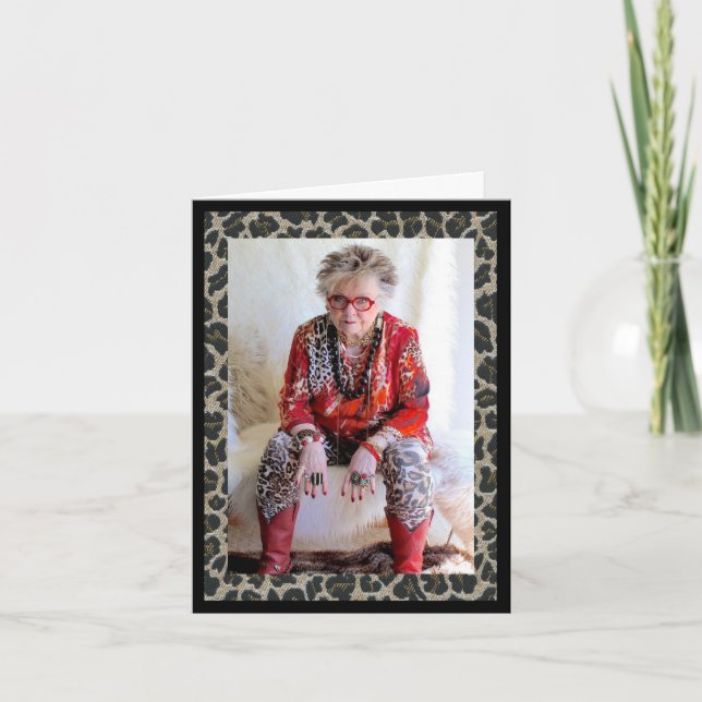 Tarjeta El cumpleaños de una abuela loca graciosa (Anverso)