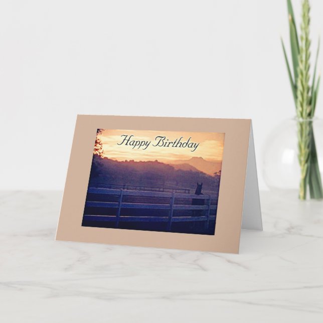 TARJETA EL CUMPLEAÑOS DEL AMANTE DEL CABALLO=A UNA PERSONA (Anverso)