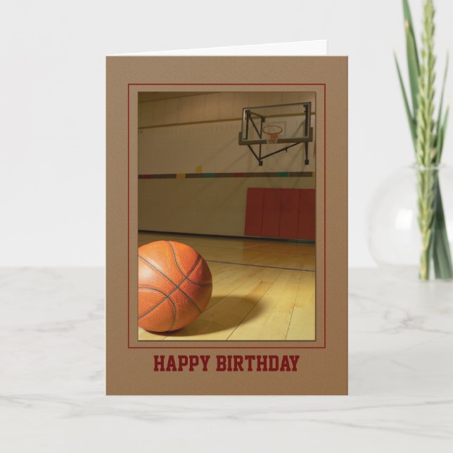Tarjeta El cumpleaños del baloncesto le agradece cualquier (Anverso)