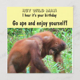 Tarjeta El cumpleaños del hombre salvaje Going Ape