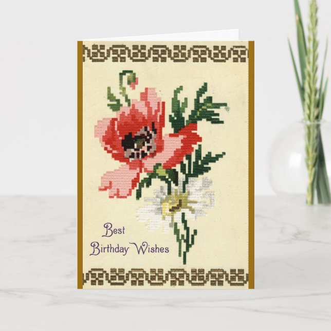 Tarjeta El cumpleaños desea el vintage 1911 (Anverso)