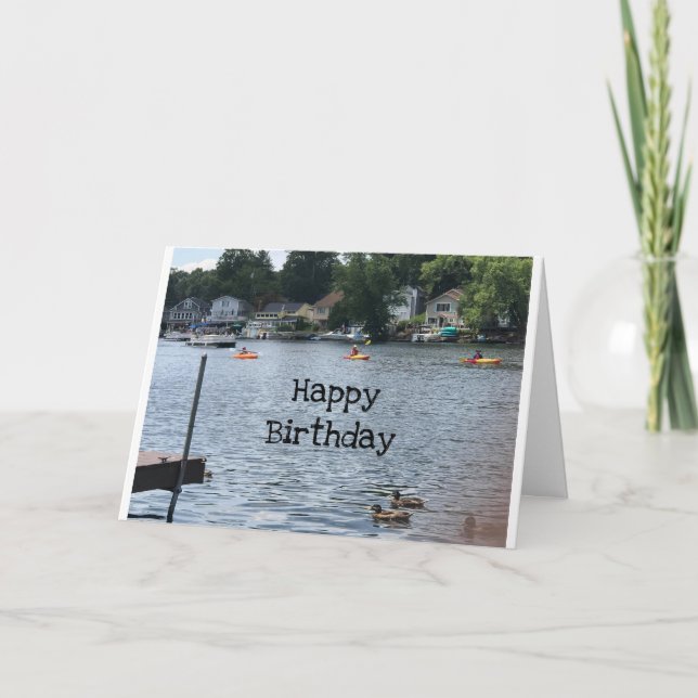TARJETA EL CUMPLEAÑOS ES TAN GRANDE COMO UN DÍA EN EL LAGO (Anverso)