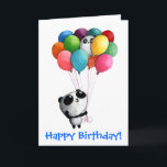 Tarjeta El cumpleaños hincha el oso de panda<br><div class="desc">Panda adorable del cumpleaños con los globos coloridos. Los animales del cumpleaños son uno de los mejores diseños para este día especial. ¡Y el oso de panda en mi opinión humilde es uno del mejor! Es pequeña criatura tan linda y divertida. Y cuando la panda está comenzando a llevar el...</div>