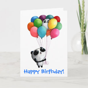 Tarjeta El cumpleaños hincha el oso de panda