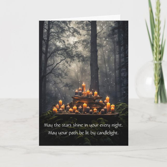 Tarjeta El cumpleaños místico inspirado por Wicca Pagan (Anverso)