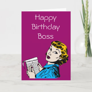 Tarjeta El cumpleaños personalizable del jefe