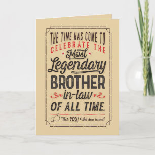 Tarjeta El cuñado más legendario de todos los tiempos