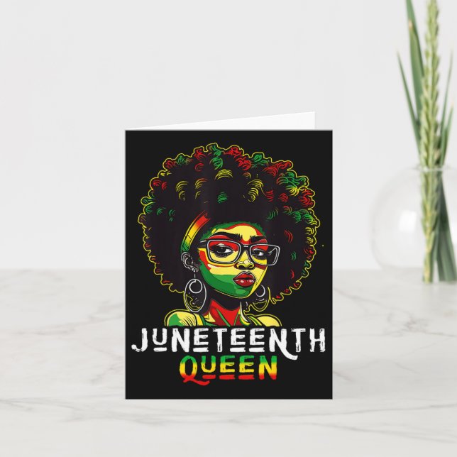 Tarjeta El decimo Melanin Negro Reina del afro natural (Anverso)