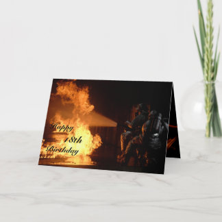 Tarjeta El décimo octavo cumpleaños del bombero