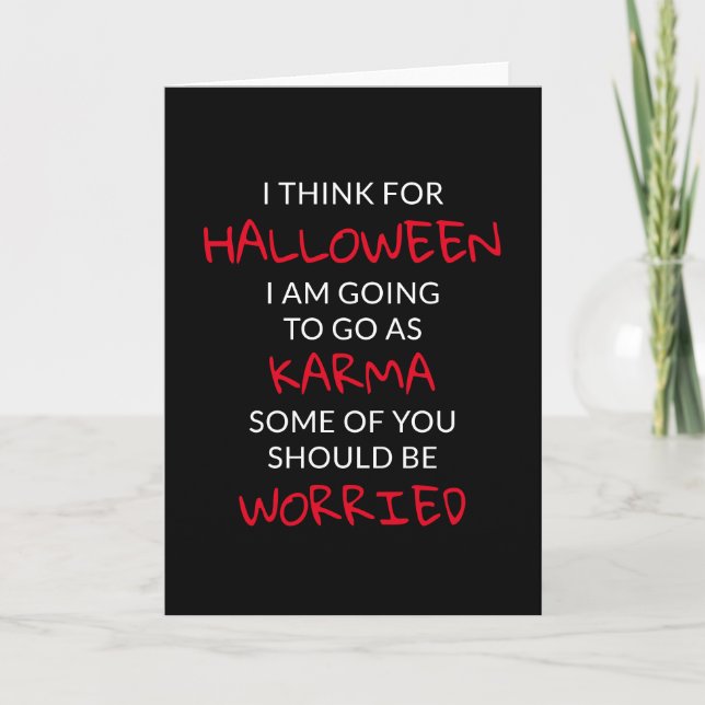 Tarjeta El decir de las karmas de Halloween (Anverso)