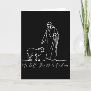 Tarjeta Él Dejó Los 99 Para Encontrarme Cristiano Jesús Bi
