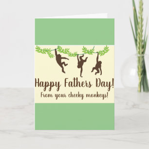 Tarjeta el del día de padres del mono