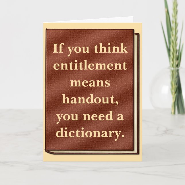 Tarjeta El derecho no es una donación (Anverso)