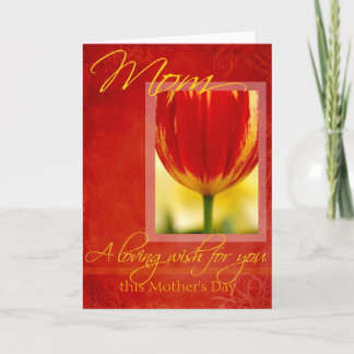 Tarjeta El deseo de amar el día de la madre por ti Tulip D