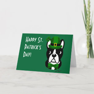 Tarjeta El día Boston Terrier 1 de St Patrick