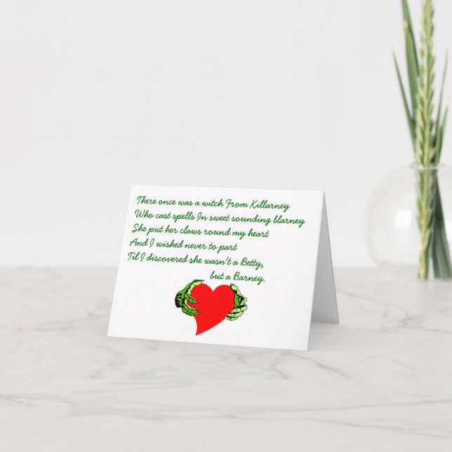 Tarjeta El día Claddagh gaélico de St Patrick y quintilla (Anverso)