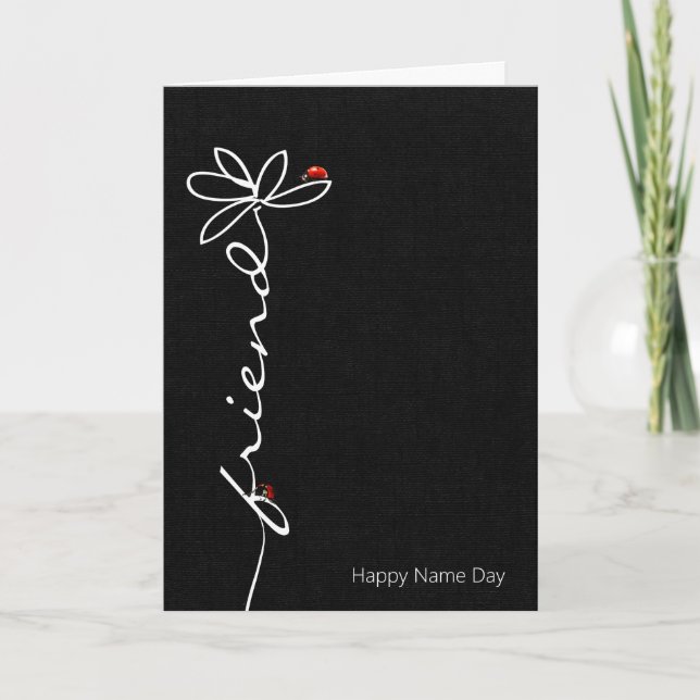 Tarjeta El día conocido para la margarita del amigo con la (Anverso)