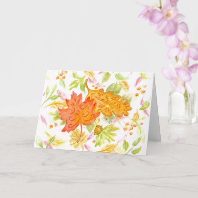 Tarjeta El Día de Acción de Gracias Hermoso deja carta rel (Orquídea)