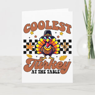 Tarjeta El Día De Acción De Gracias Turquía En La Cena De 
