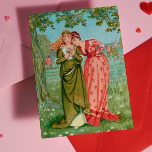 Tarjeta El día de Galentine, el victoriano de Girly