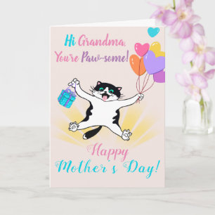 Tarjeta El día de la abuela, lindo globo de color gitano