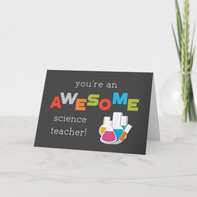 Tarjeta El Día de la Apreciación del Profesor de Ciencia T (Anverso)
