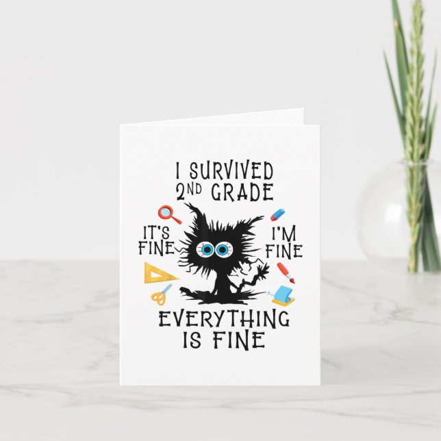 Tarjeta El Día De La Graduación Estudiantil Sobreviví Al S (Anverso)