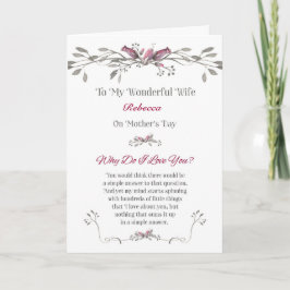 Tarjeta El día de la madre a la esposa romántica personali