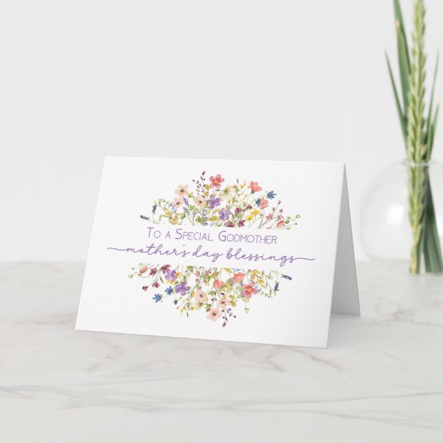 Tarjeta El Día de la Madre Bendeciendo a las Flores Silves (Anverso)