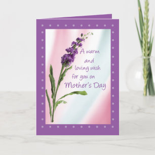 Tarjeta El día de la madre cálido Wish Purple Wildflower,