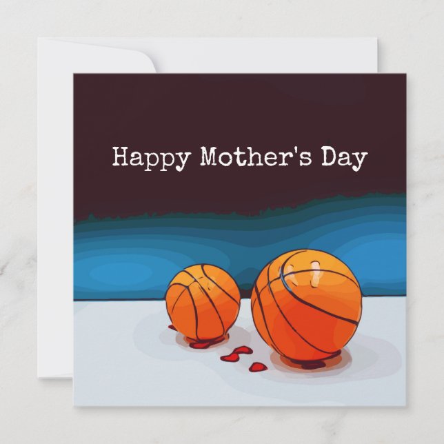 Tarjeta El Día de la Madre de Baloncesto para mamá con el  (Anverso)