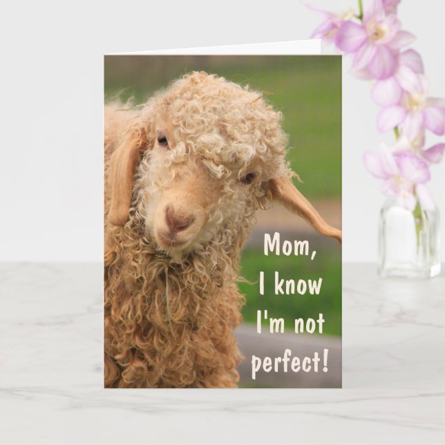 Tarjeta El día de la madre de la bebé Angora Goat (Orquídea)