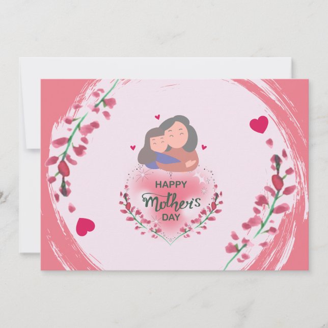 Tarjeta el día de la madre de la ilustracion, una madre fl (Anverso)