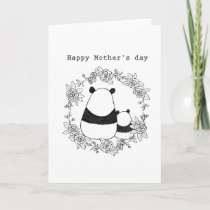 Tarjeta El día de la madre de Panda lindo panda madre madr