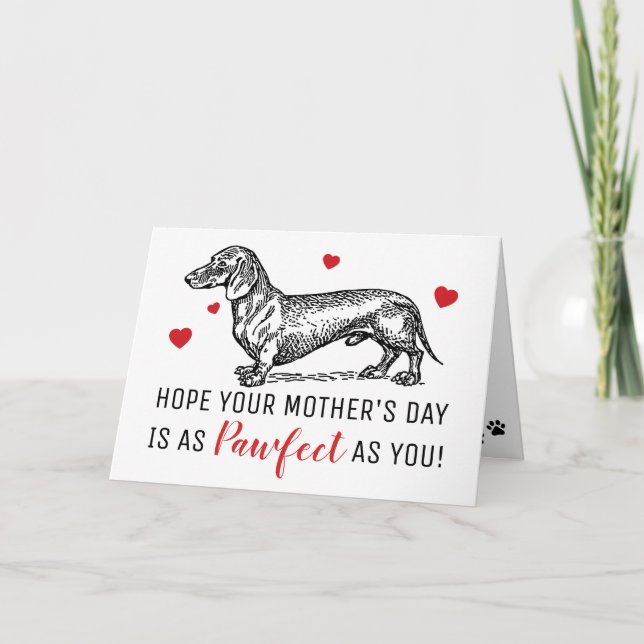 Tarjeta El día de la madre del perro | Dachshund (Anverso)