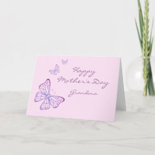 Tarjeta El Día de la Madre Elegante Mariposas Jardín rosa