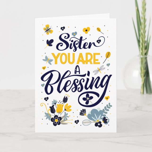 Tarjeta El Día de la Madre, eres una bendición botánica (Anverso)