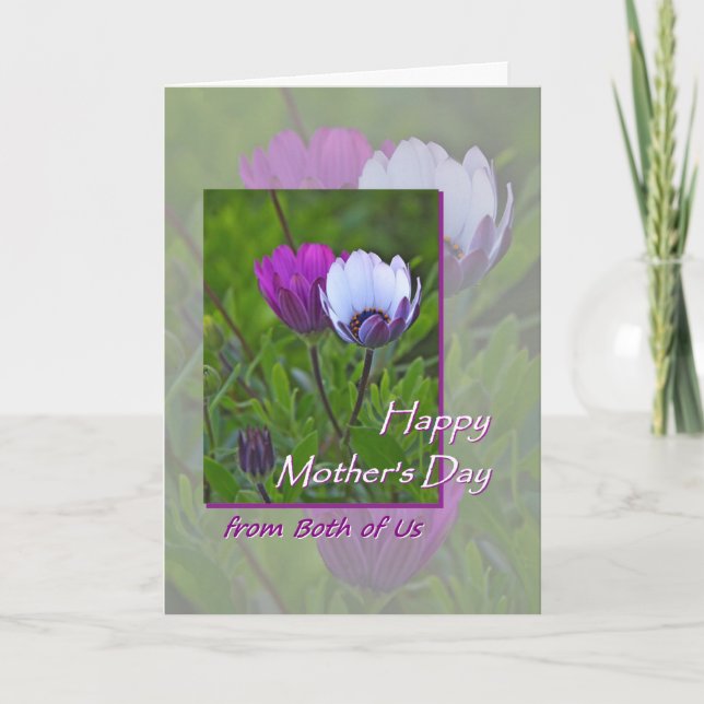 Tarjeta El día de la madre florece desde los dos (Anverso)