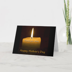 Tarjeta El día de la madre, la luz de las velas
