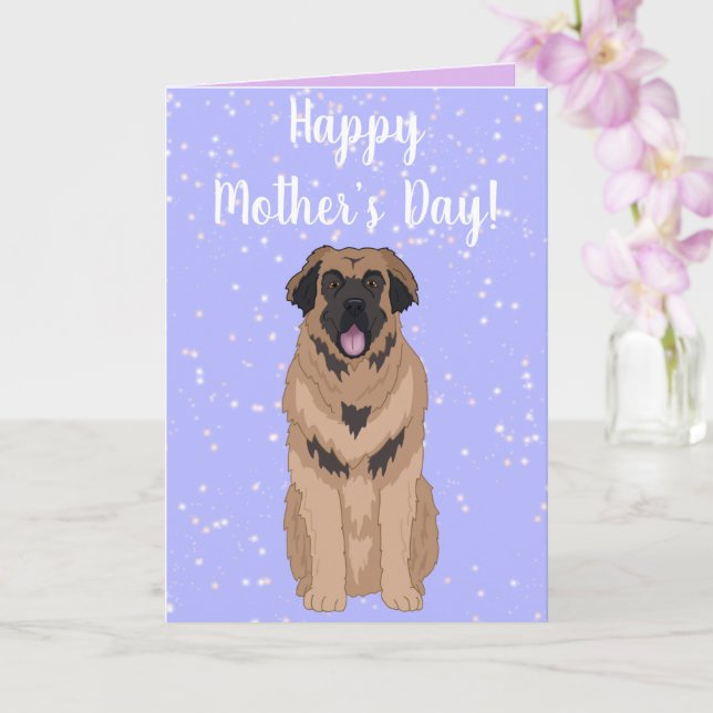 Tarjeta El Día de la Madre Leonberger (Orquídea)