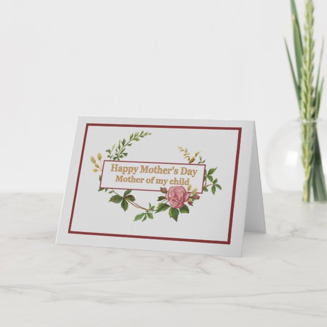 Tarjeta El Día de la Madre para la madre de mi niño, (Anverso)