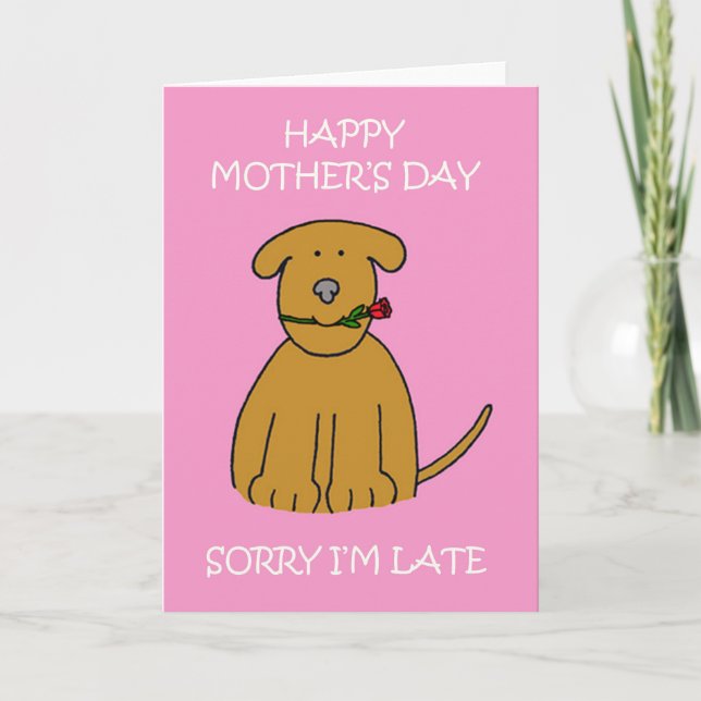 Tarjeta El Día de la Madre, Personalizado Puppy. (Anverso)