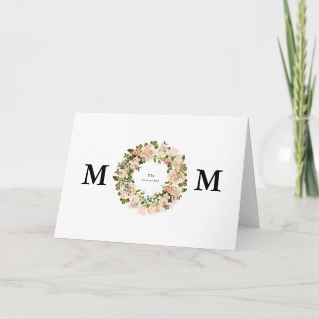 Tarjeta El Día de la Madre Rosa más elegante de la mamá (Anverso)