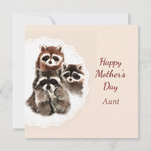 Tarjeta El día de la madre, tía raccoon