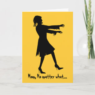 Tarjeta El día de la madre zombie de una mujer humorística