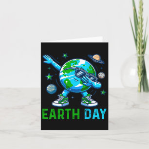 Tarjeta El Día de la Tierra Dabbing Earth Planet Ambiental