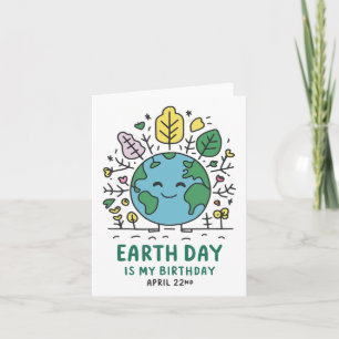 Tarjeta El Día de la Tierra es mi cumpleaños 1