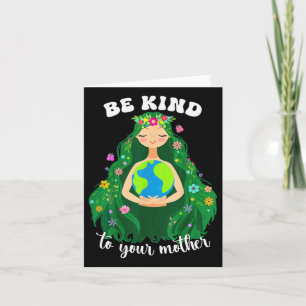 Tarjeta El Día De La Tierra Sea Amable Con Su Madre Verde 
