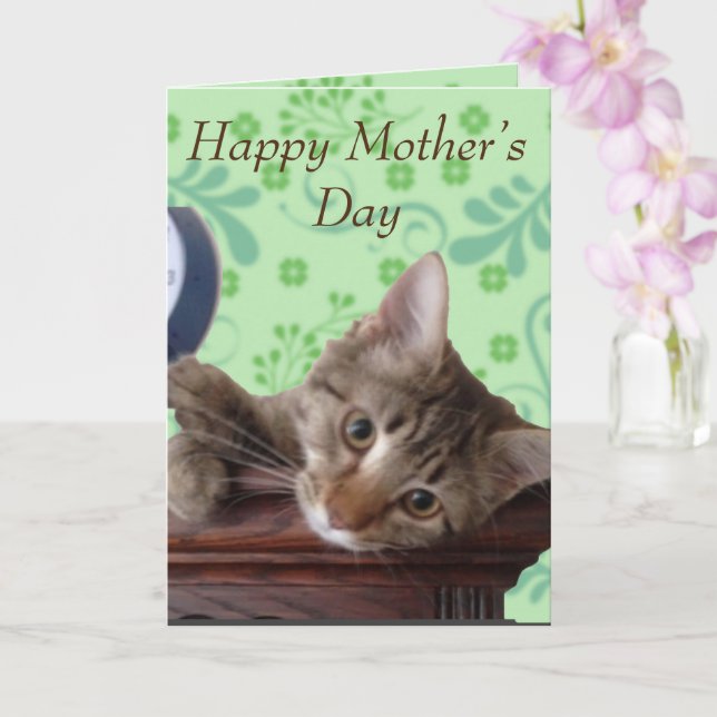 Tarjeta El día de las madres de gatitos (Orquídea)