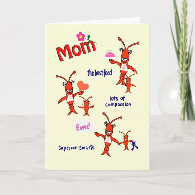 Tarjeta El día de madre de los cangrejos/de la langosta (Anverso)